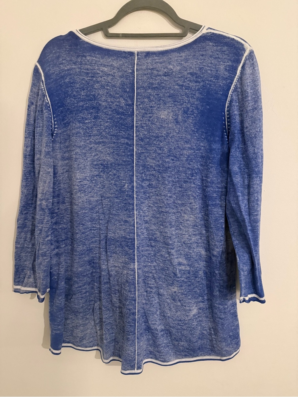 Habitat Clothes to Live In Women M Blue Cotton Tunic Top 3/4 Sleeve NWOT - Picture 4 of 7